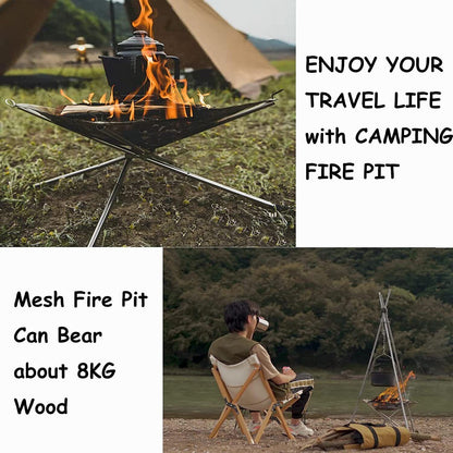 Folding Portable Fire Pit Mesh Fire Pit Bonfire Stand Outdoor Camping Patio UK
