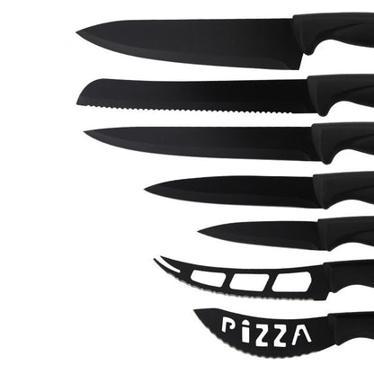 Stainless Steel Knife Set Kitchen Household Slicing Knife Chef's Knife Bread Knife Cheese Knife Scissors Pizza Knife Steak Knife