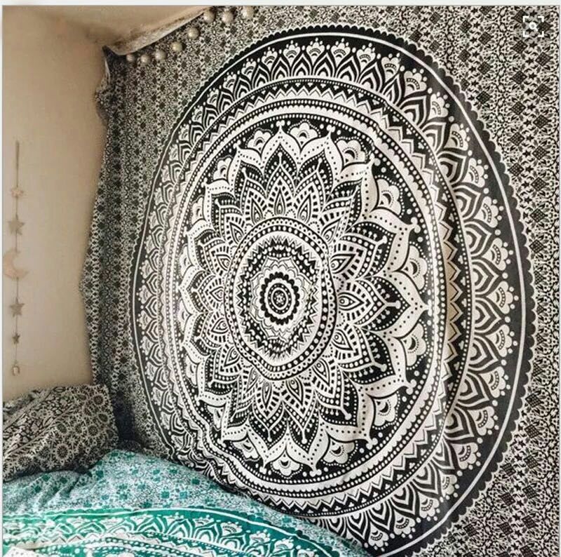 Indian Mandala Tapestry Wall Hanging Sandy Beach Throw Rug Blanket Camping Tent Travel Mattress Bohemian Sleeping Pad Tapestries