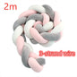 Heightening Baby Braided Crib Bumpers Knot Long Pillow Cushion Bedding Room Dector