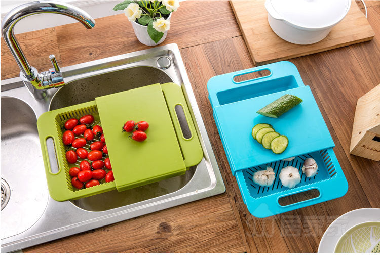 Multifunction Kitchen Chopping Blocks Sinks Drain Basket Cutting Board Vegetable Meat Tools Kitchen Accessories Chopping Board