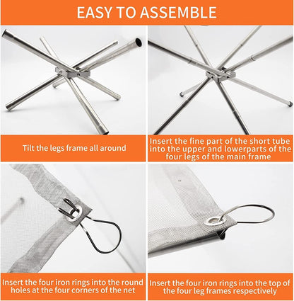 Folding Portable Fire Pit Mesh Fire Pit Bonfire Stand Outdoor Camping Patio UK