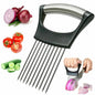 Food Slice Assistant - Stainless Steel Onion Holder Slicer Tomato Cutter NonSlip