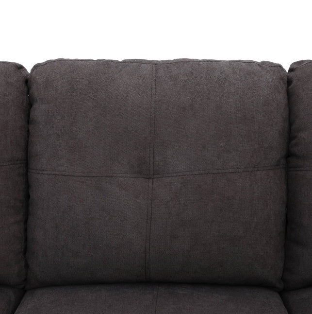 Dark Brown Flannel Living Room Sofa Set