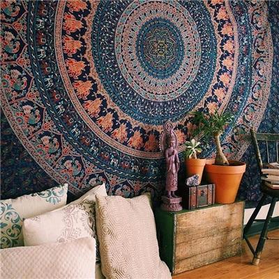 Indian Mandala Tapestry Wall Hanging Sandy Beach Throw Rug Blanket Camping Tent Travel Mattress Bohemian Sleeping Pad Tapestries