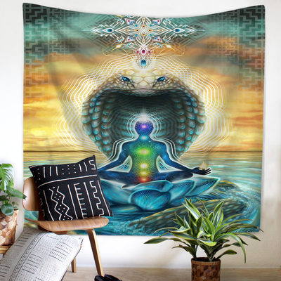 Lotus meditating tapestry