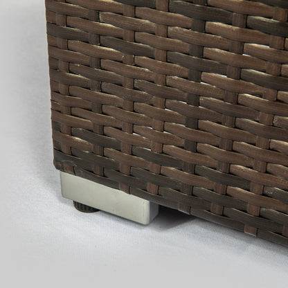 Outdoor Fire Table Propane Pit Rattan With Tile Tabletop