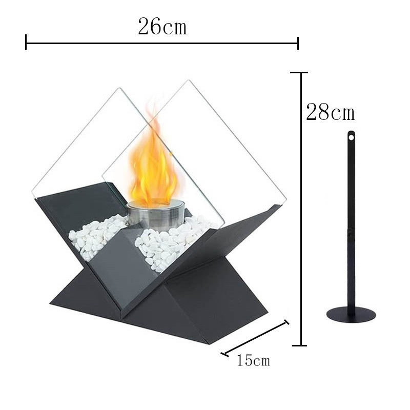 Diamond Indoor Outdoor Portable Metal Heating Desktop Small Fire Pit Fireplace Light