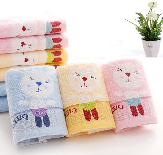 Pure Cotton 32 Share Cartoon Children Wash Face Small Towel Water Absorbent Small Rabbit Manufacturers Direct 25x5