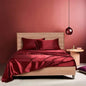 Four-piece Set Of Silk Bedding Sheets And Fitted Sheets