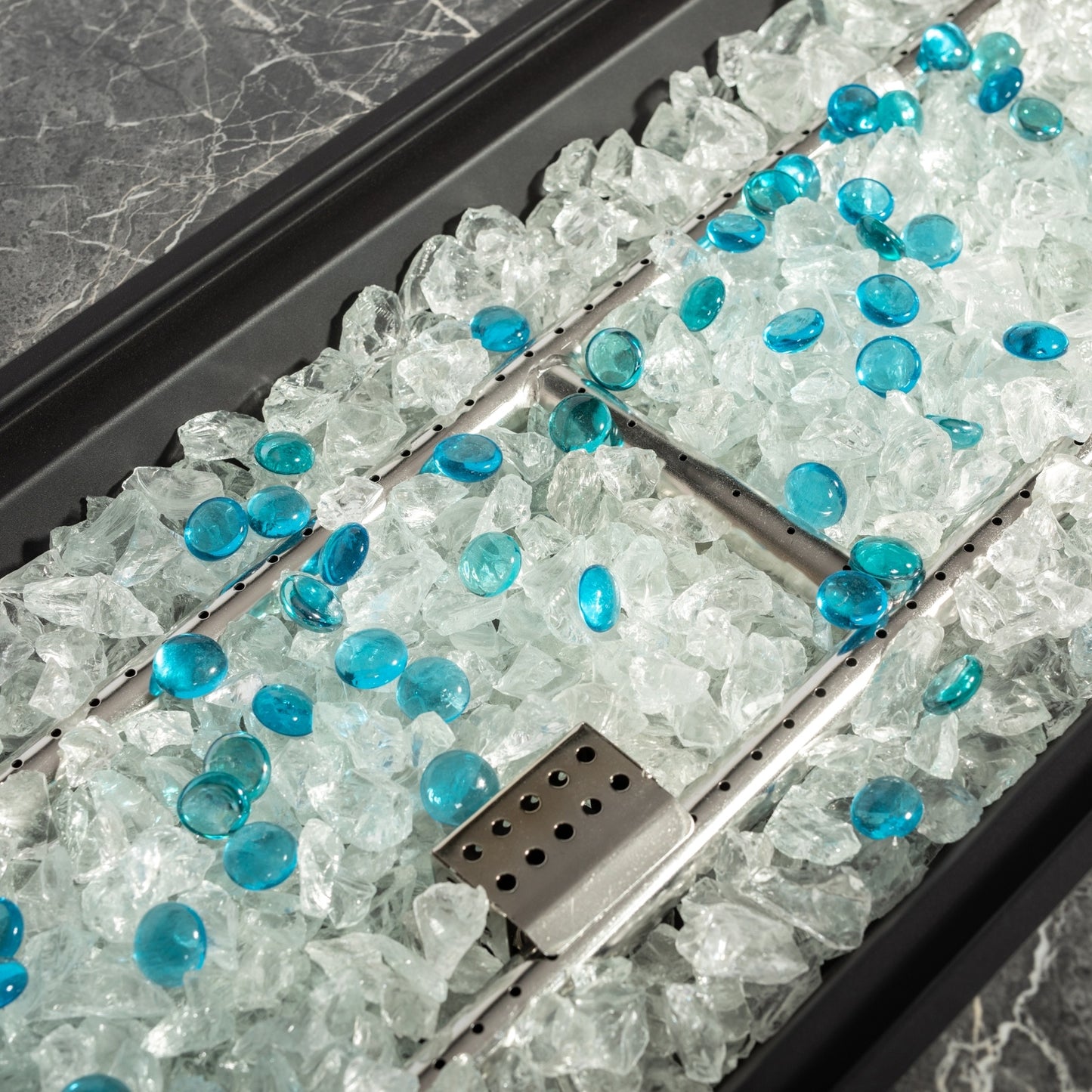 44 Outdoor Propane Fire Pit Table, Ceramic Tabletop Gas Fire Table