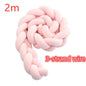 Heightening Baby Braided Crib Bumpers Knot Long Pillow Cushion Bedding Room Dector