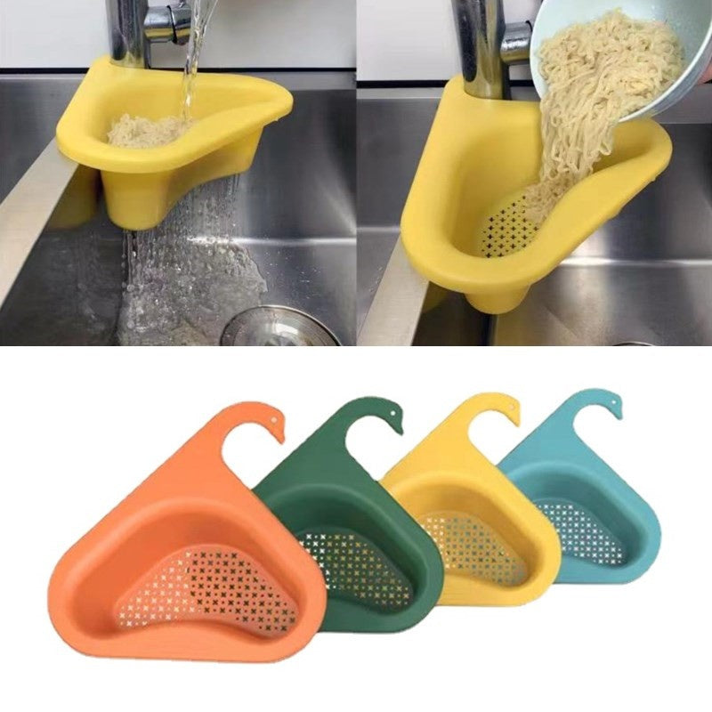 Household Sink Hanging Fruit And Vegetable Filter Water Drain Basket Kitchen Dry And Wet Separation Swan Drain Basket