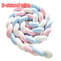 Heightening Baby Braided Crib Bumpers Knot Long Pillow Cushion Bedding Room Dector