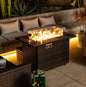 44 Outdoor Propane Fire Pit Table, Ceramic Tabletop Gas Fire Table