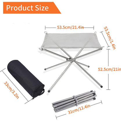 Folding Portable Fire Pit Mesh Fire Pit Bonfire Stand Outdoor Camping Patio UK