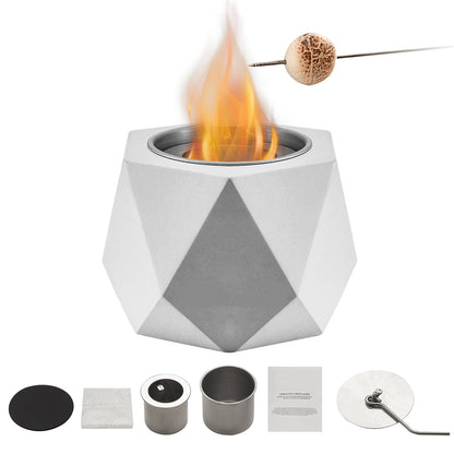 Tabletop Fire Pit Bowl Concrete Fireplace Indoor Outdoor For Patio
