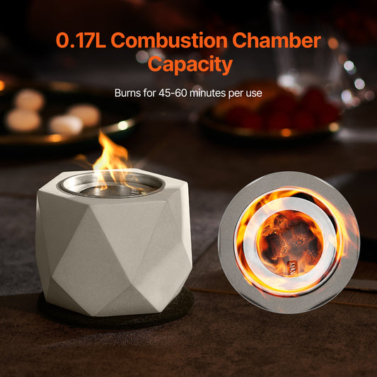 Tabletop Fire Pit Bowl Concrete Fireplace Indoor Outdoor For Patio