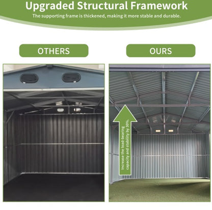 Spacious Outdoor Storage Shed This 13  20FT Outdoor Storage Shed Offers A Generous 250 Square Feet Of Floor Space, Perfect For Storing Trucks, Cars, Large Tools, And Lawn Equipment. With Double Front
