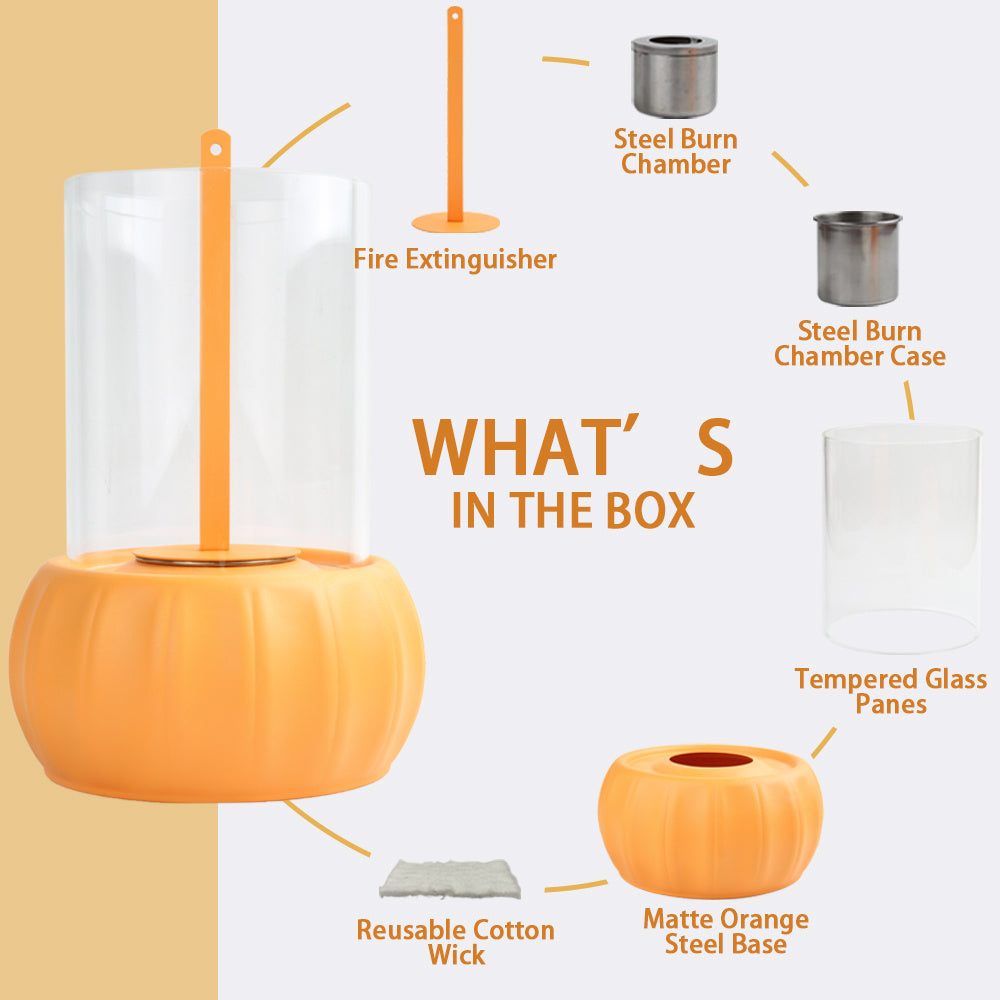 1pc Exclusive Design Large Pumpkin Alcohol Stove, Real Fire Tremendous Pumpkin Indoor Fire Pit Mini Alcohol Lamp, Personal Fireplace Indoor And Outdoor Camping Rectangle Fire Pit Alcohol Fireplace,