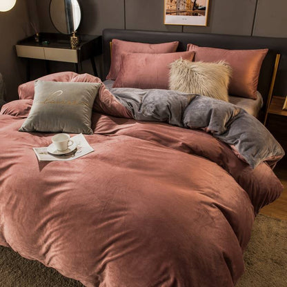 Double Bed Surface Plus Flange Flannel Product Three Thick Bed Sets