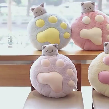 Plush Cat Paw Pillow Stuffed Funtional Cartoon Ani
